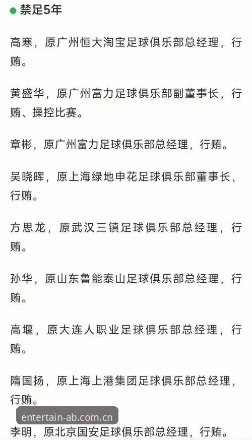 足协第三批禁足名单全面解析：从ab体育平台视角看中国足球整治风暴